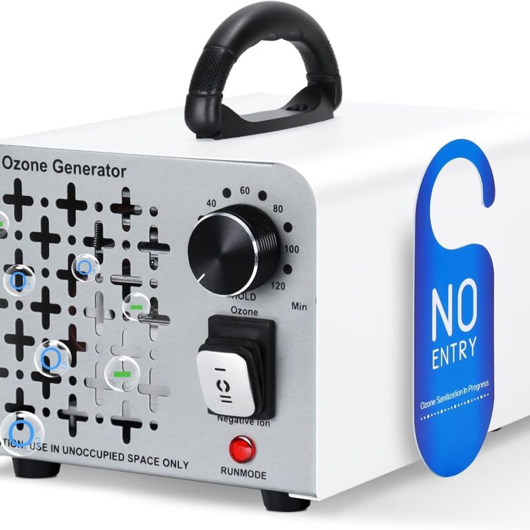 Ozongenerator Ozon-Generator mit Steuerknöpfen und einem Traggriff, beschriftet mit "No Entry".